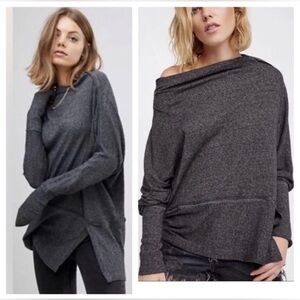 Women's Charcoal Gray Off-Shoulder Top